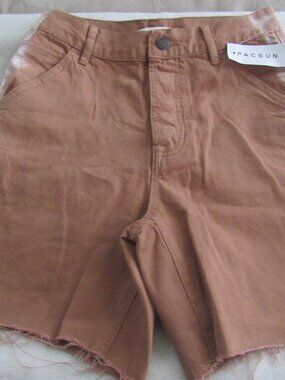 Pac Sun Brown/Creme Shorts Size 26 NWT